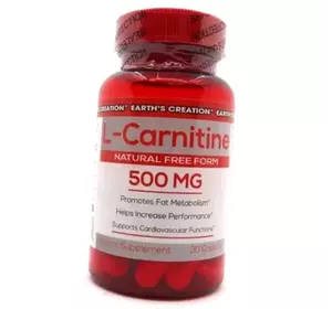 Л Карнитин в капсулах, L-Carnitine 500, Earth's Creation  30капс (02604004)
