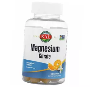 Магний Цитрат, Magnesium Citrate Gummies, KAL  60таб Апельсин-ваниль (36424031)