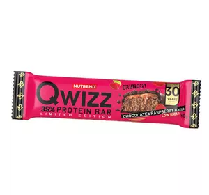 Белковый Батончик, Qwizz Protein Bar, Nutrend  60г Шоколад-малина (14119021)