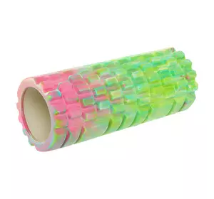 Роллер для йоги и пилатеса (мфр ролл) Grid Combi Roller FI-9367 FDSO   33см Салатово-розовый (33508401)