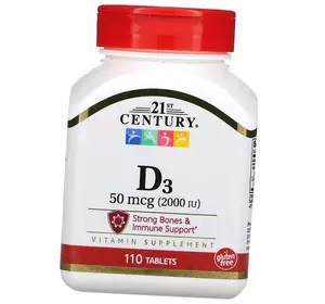 Витамин Д3 для костей и иммунитета, Vitamin D3 2000 Tab, 21st Century  110таб (36440083)