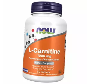 Карнитин Тартрат, L-Carnitine 1000, Now Foods  50таб (02128004)