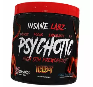 Предтренировочный комплекс, Psychotic Hellboy Edition, Insane Labz  250г Голубая малина (11059012)