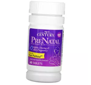 Витамины для беременных с Фолиевой кислотой, PreNatal with Folic Acid, 21st Century  60таб (36440081)