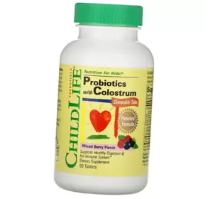 Пробиотики для детей с молозивом, Probiotics With Colostrum, ChildLife  90таб Ягода (69514001)