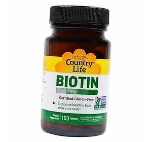 Биотин, Biotin 1000, Country Life  100таб (36124045)