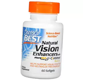 Натуральное средство для улучшения зрения, Natural Vision Enhancers with FloraGlo Lutein, Doctor's Best  60гелкапс (72327027)