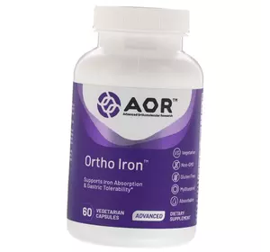 Ортомолекулярное Железо, Ortho Iron, Advanced Orthomolecular Research AOR  60вегкапс (36601001)