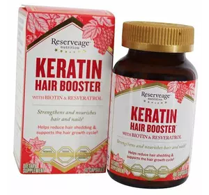 Кератиновый бустер для волос, Keratin Hair Booster, Reserveage Nutrition  60капс (72370001)