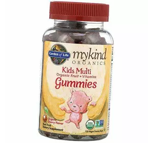 Органічні Мультивітаміни для дітей, Mykind Organics Kids Multi, Garden of Life  120таб Вишня (36473029)
