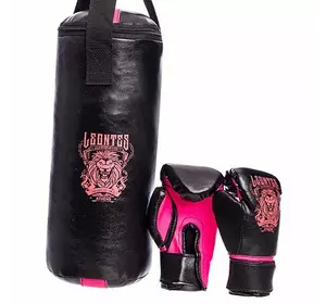 Боксерский набор детский LV-4686 Lev Sport   Черно-розовый (37423011)