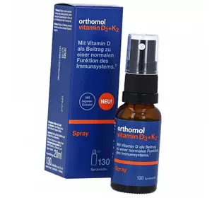 Витамин Д3 К2 для иммунитета и костей, Vitamin D3+K2 Spray, Orthomol  20мл (36605014)