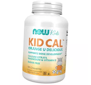 Жевательные Мультивитамины для детей, Kid Cal Chewables, Now Foods  100таб Апельсин (36128323)