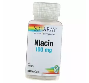 Ниацин, Niacin 100, Solaray  100вегкапс (36411075)