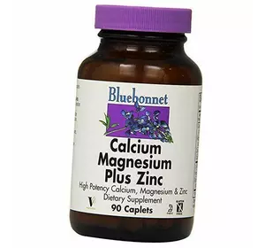 Витамины для костей, Calcium Magnesium Zinc, Bluebonnet Nutrition  90каплет (36393027)