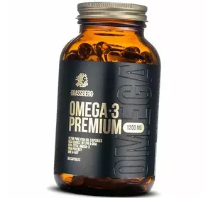 Рыбий жир Омега-3, Omega-3 Premium 1200, Grassberg  90капс (67515002)