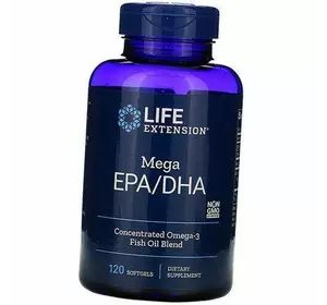 Рыбий жир, Mega EPA/DHA, Life Extension  120гелкапс (67346001)