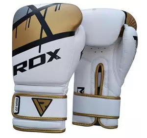 Боксерские перчатки RDX Rex Leather RDX Inc  16oz Бело-золотой (37260020)