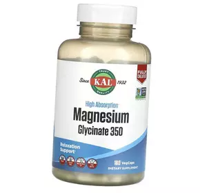 Магний Глицинат, High Absorption Magnesium Glycinate 350, KAL  160вегкапс (36424032)