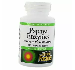 Пищеварительные Ферменты, Papaya Enzymes, Natural Factors  60таб (69406002)