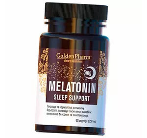 Мелатонин с Глицином, Melatonin Sleep Support 5, Golden Pharm  60вегкапс (72519002)