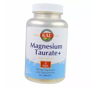 Таурат Магния и Витамин В6, Magnesium Taurate 400, KAL  90таб (36424010)