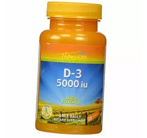 Витамин Д, Холекальциферол, D-3 5000, Thompson  30гелкапс (36412021)