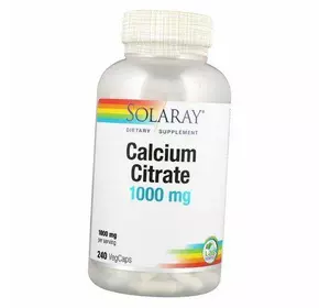 Цитрат Кальция, Calcium Citrate 1000, Solaray  240вегкапс (36411042)