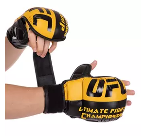 Перчатки гибридные для единоборств ММА BO-0554 UFC  L Желтый (37512096)