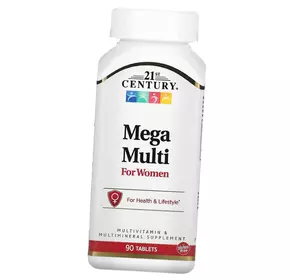 Мультивитамины для женщин, Mega Multi for Women, 21st Century  90таб (36440095)