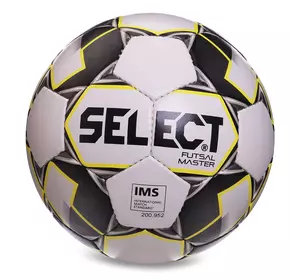 Мяч футзальный Futsal Master IMS Z-MASTER-WBK Select  №4 Бело-черно-желтый (57508441)