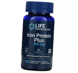 Железо, Iron Protein Plus, Life Extension  100вегкапс (36346075)