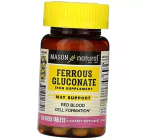 Глюконат Железа, Ferrous Gluconate, Mason Natural  100таб (36529056)