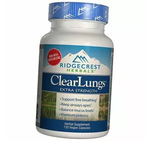 Комплекс для поддержки легких, Clear Lungs Extra, Ridgecrest Herbals  120вегкапс (71390009)