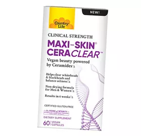 Экстракт корня конжака для здоровья кожи, Maxi-Skin CeraClear, Country Life  60вегкапс (71124022)