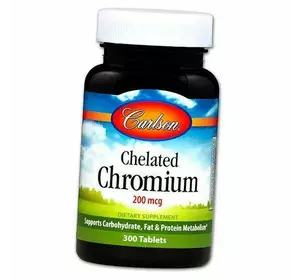 Хром Хелат, Chelated Chromium, Carlson Labs  300таб (36353052)