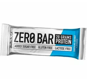 Протеиновый батончик без сахара, Zero Bar, BioTech (USA)  50г Шоколад с кокосом (14084006)