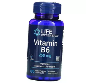 Витамин В6 (Пиридоксин), Vitamin B6 250, Life Extension  100вегкапс (36346036)