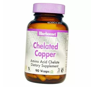 Хелатная Медь, Chelated Copper, Bluebonnet Nutrition  90вегкапс (36393057)