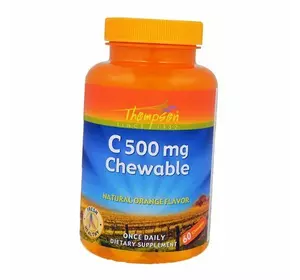 Витамин С жевательный, Vitamin C 500, Thompson  60таб Апельсин (36412010)