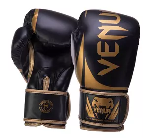 Перчатки боксерские на липучке Challenger VN0661 Venum  10oz Черно-золотой (37470018)