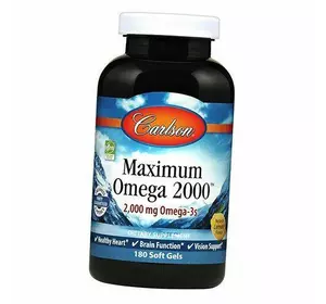 Максимум Омега, Maximum Omega 2000, Carlson Labs  180гелкапс Лимон (67353013)