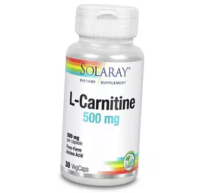 Карнитин Тартрат в капсулах, L-Carnitine 500, Solaray  30вегкапс (02411002)