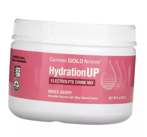 Порошок для приготовления электролитического напитка, HydrationUP Electrolyte Drink Mix Powder, California Gold Nutrition  227г Ягоды (15427001)