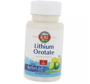Оротат Лития, Lithium Orotate 5 Tabs, KAL  90таб Лимон-лайм (36424027)
