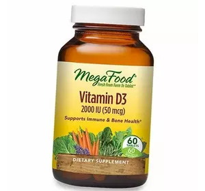Витамин Д3, Vitamin D-3 2000, Mega Food  60таб (36343038)