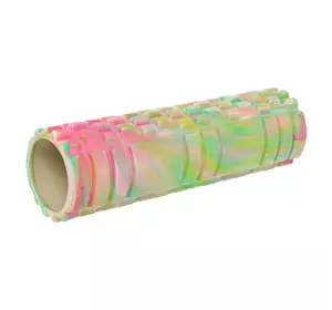 Роллер для йоги и пилатеса (мфр ролл) Grid Combi Roller FI-9373 FDSO   45см Салатово-розовый (33508400)