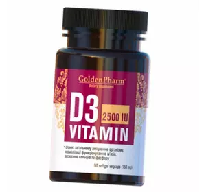 Витамин Д3, Vitamin D3 2500, Golden Pharm  90гелкапс (36519002)