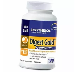 Пробиотики и Ферменты, Digest Gold + Probiotics, Enzymedica  180капс (69466002)