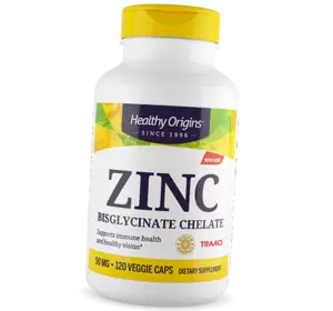 Цинк Бисглицинат Хелат, Zinc Bisglycinate Chelate, Healthy Origins  120вегкапс (36354056)